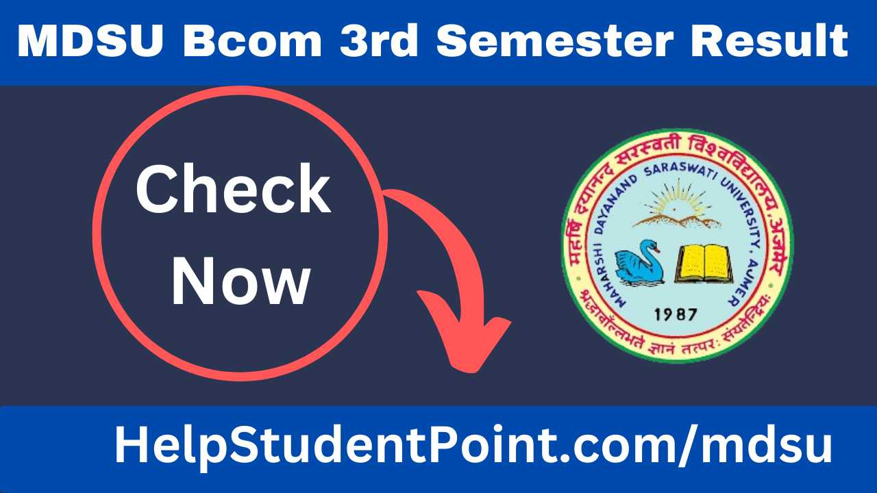 MDSU Bcom 3rd Semester Result