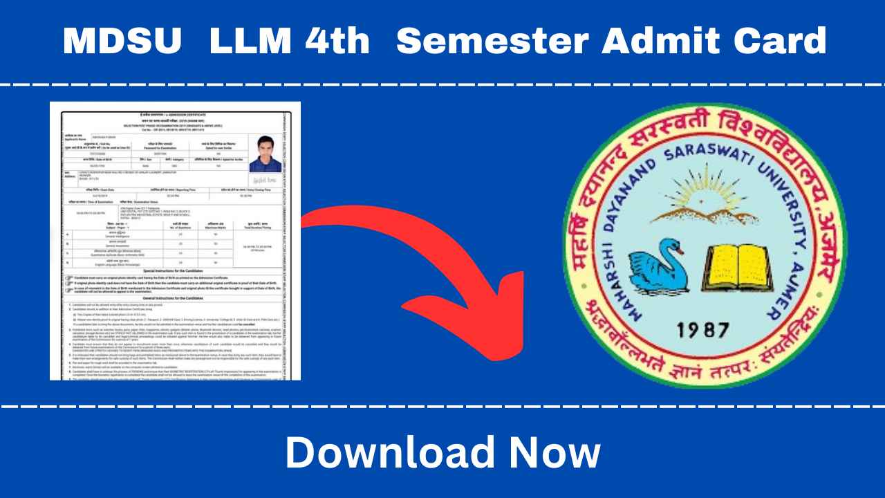 MDSU LLM 4th Semester Admit Card 2025