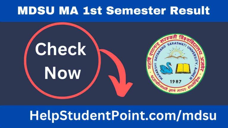 MDSU MA 1st Semester Result