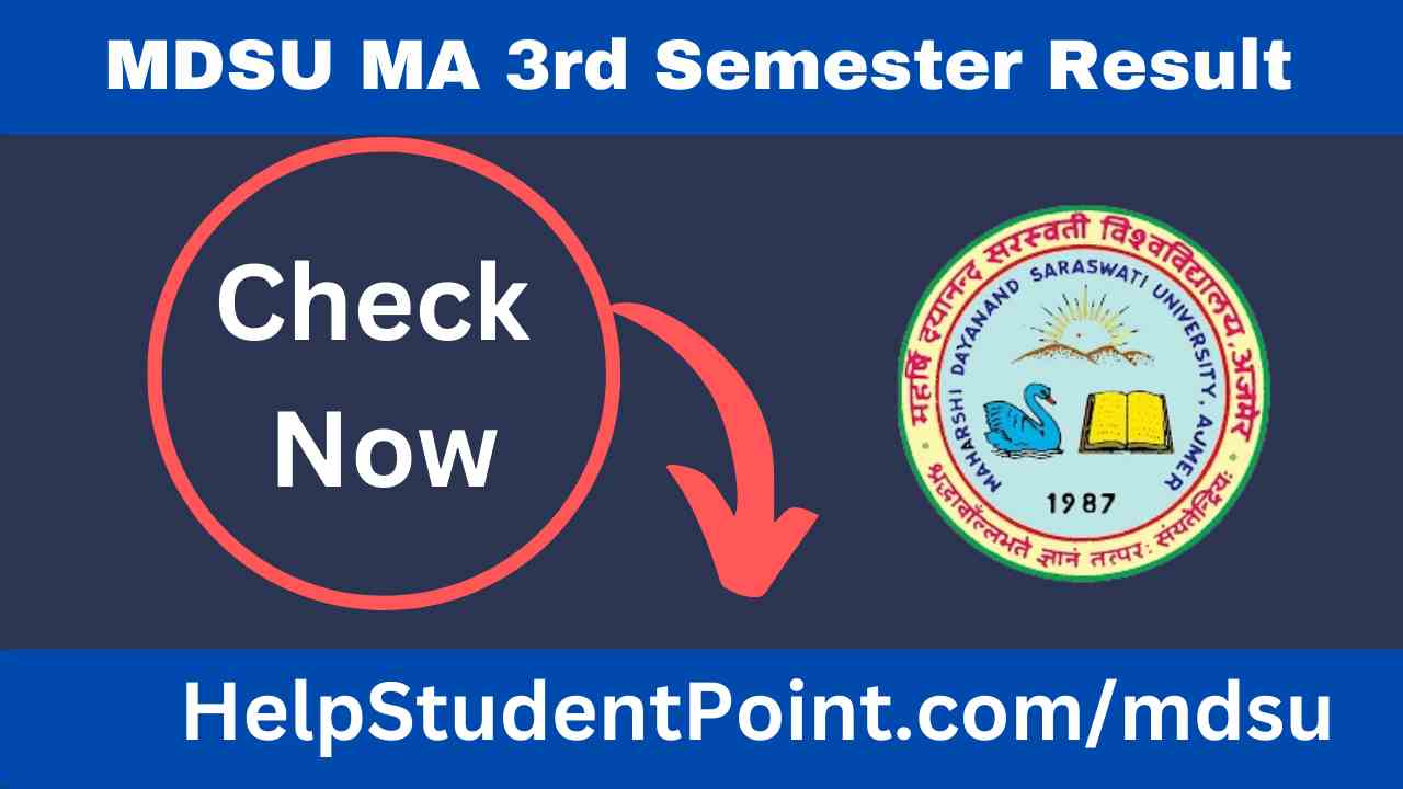 MDSU MA 3rd Semester Result