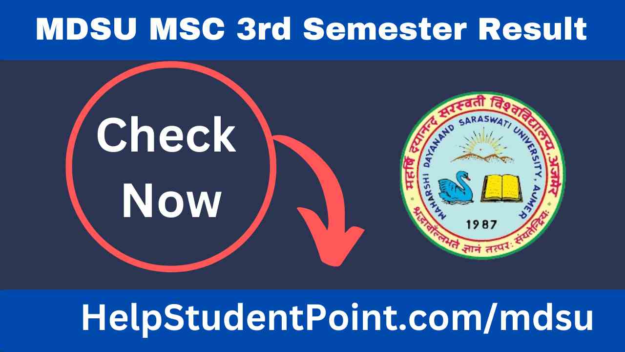 MDSU Msc 3rd Semester Result
