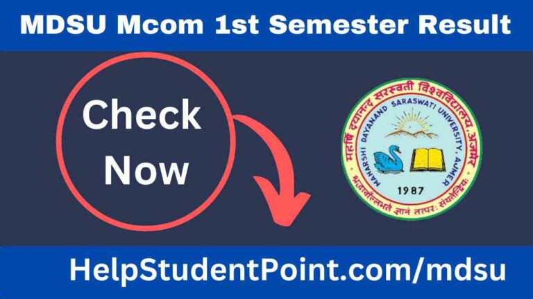 MDSU Mcom 1st Semester Result
