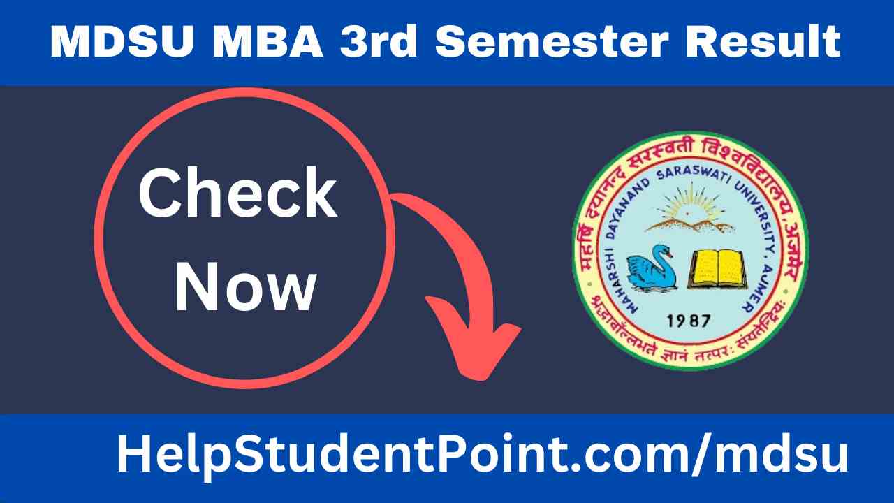 MDSU MBA 3rd Semester Result