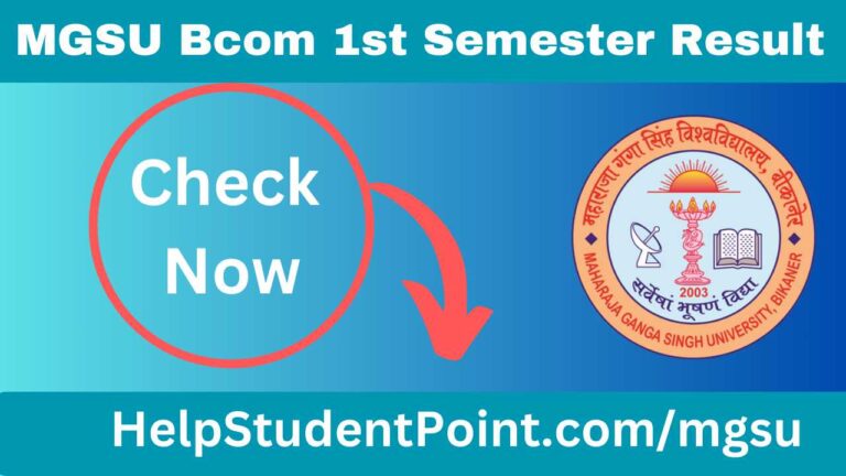 MGSU Bcom 1st Semester Result
