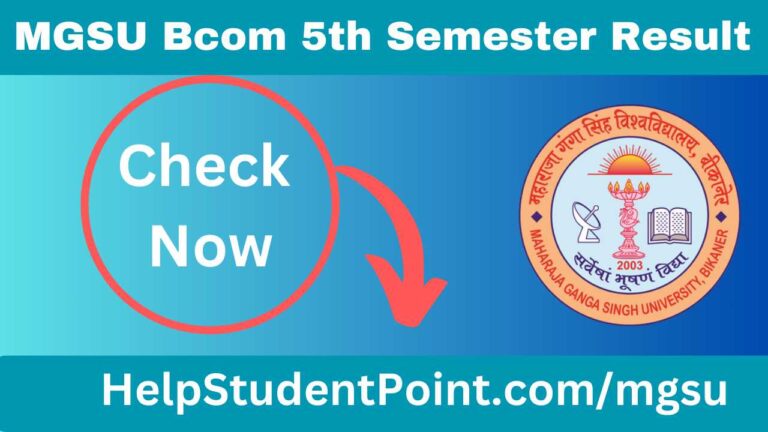 MGSU Bcom 5th Semester Result