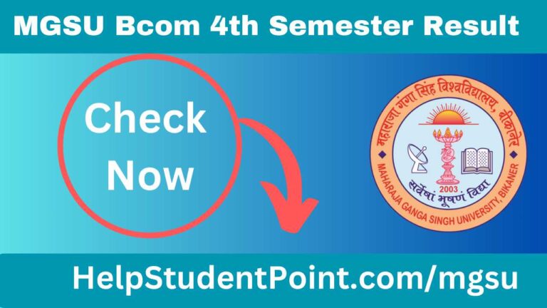 MGSU Bcom 4th Semester Result