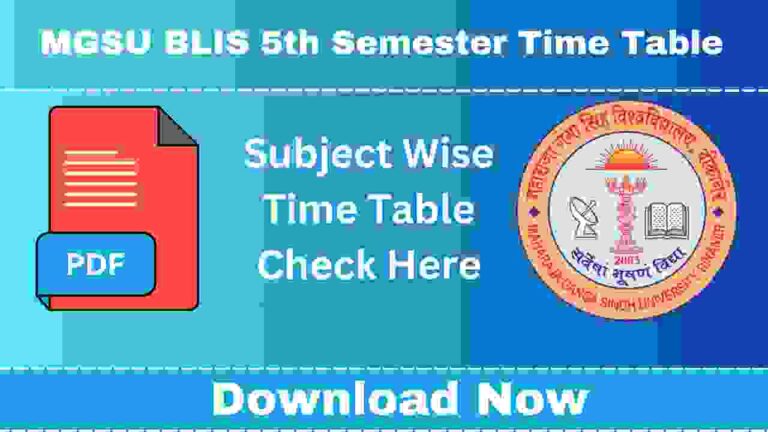 MGSU BLIS 5th Semester Time Table