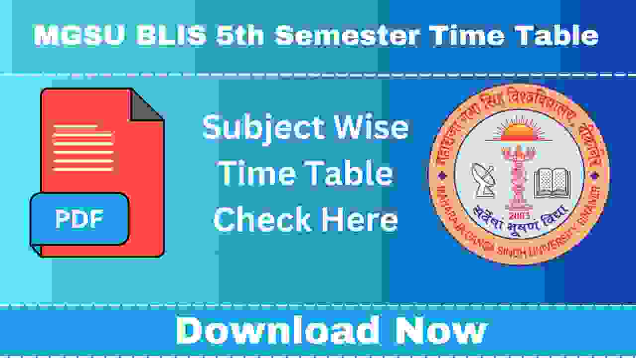 MGSU BLIS 5th Semester Time Table