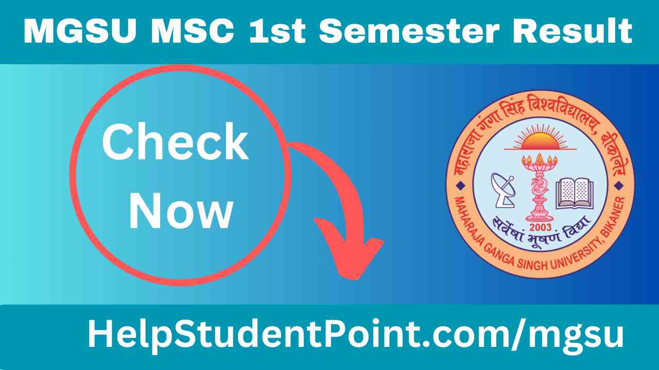 MGSU Msc 1st Semester Result