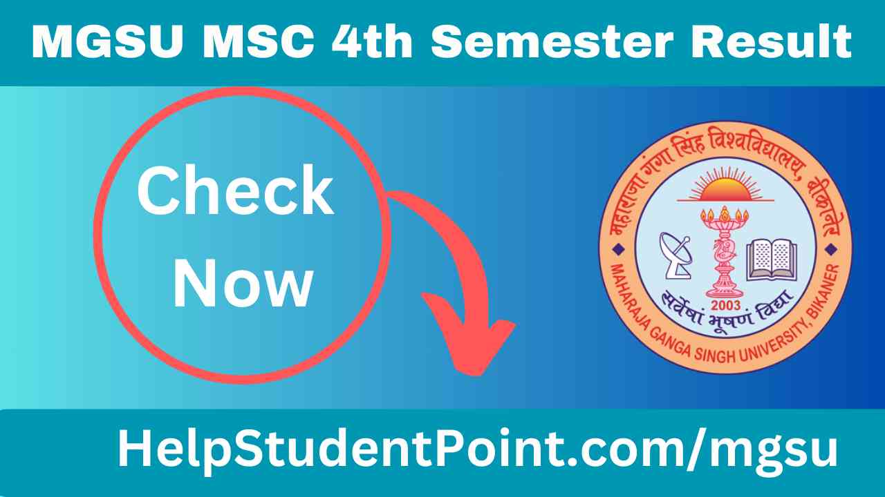 MGSU Msc 4th Semester Result