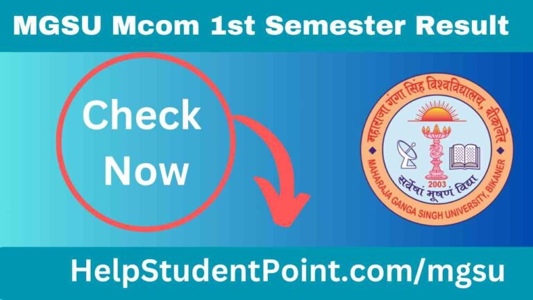 MGSU Mcom 1st Semester Result