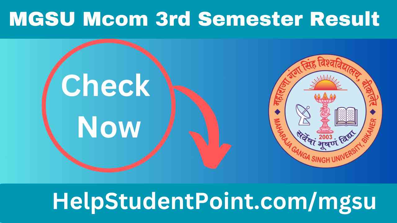 MGSU Mcom 3rd Semester Result