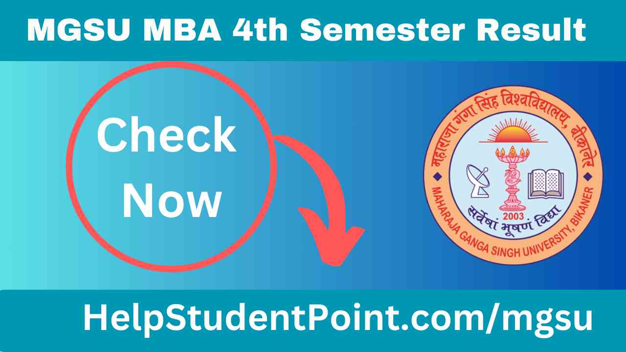 MGSU MBA 4th Semester Result