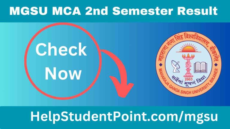 MGSU MCA 2nd Semester Result