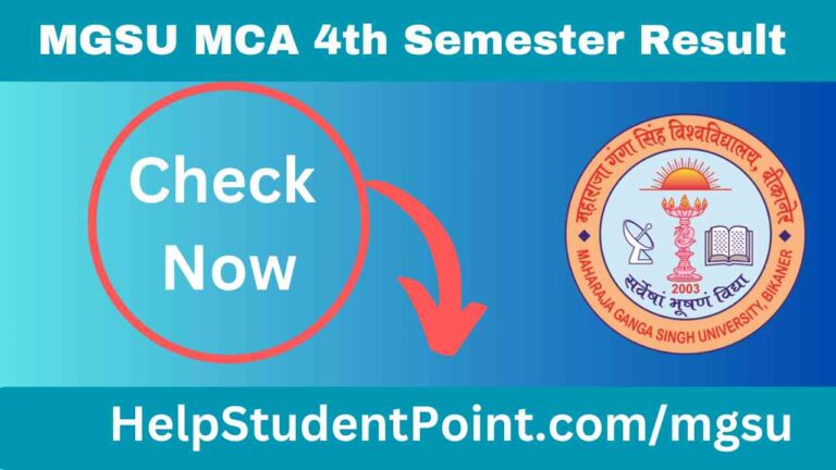 MGSU MCA 4th Semester Result