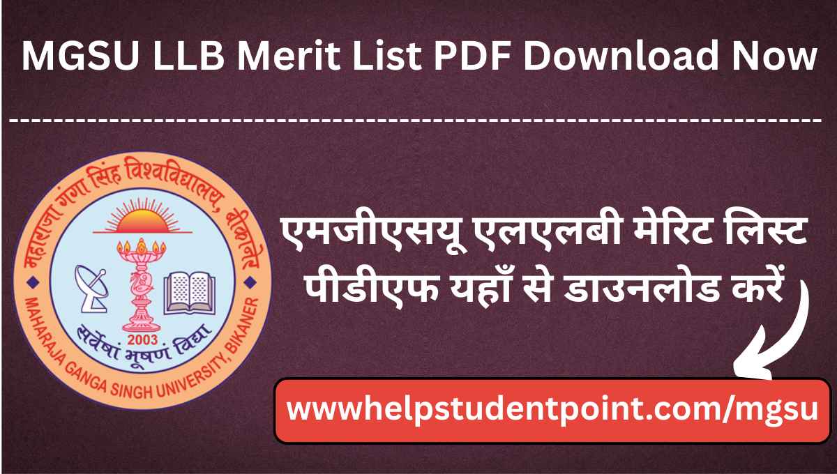 MGSU LLB Merit List 2025 PDF Download Now