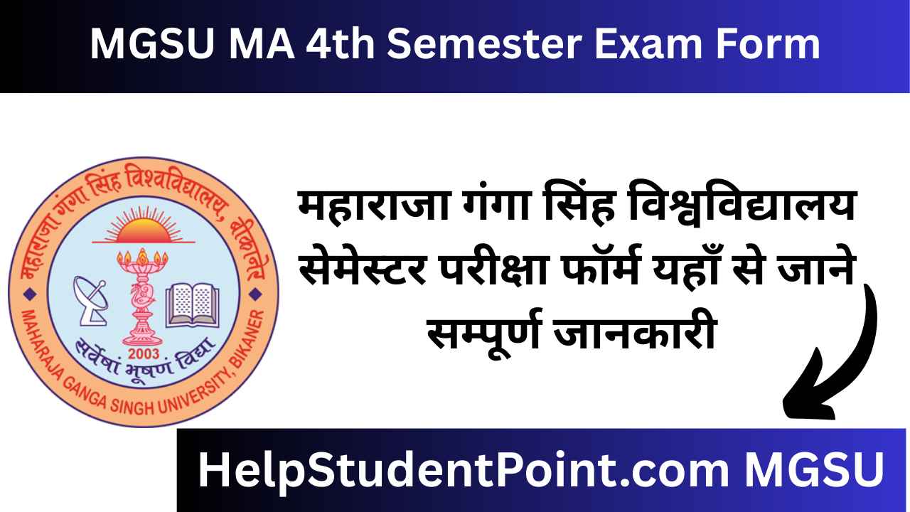 MGSU MA 4th Semester Exam Form 2025