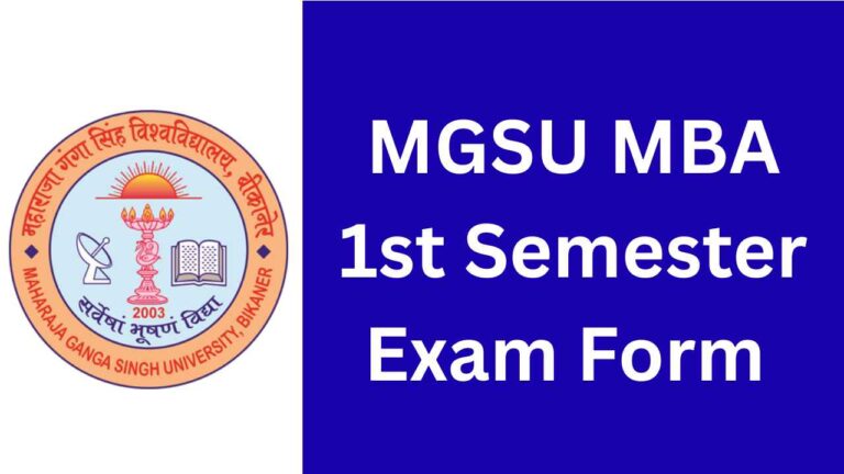 MGSU MBA 1st Semester Exam Form 2025