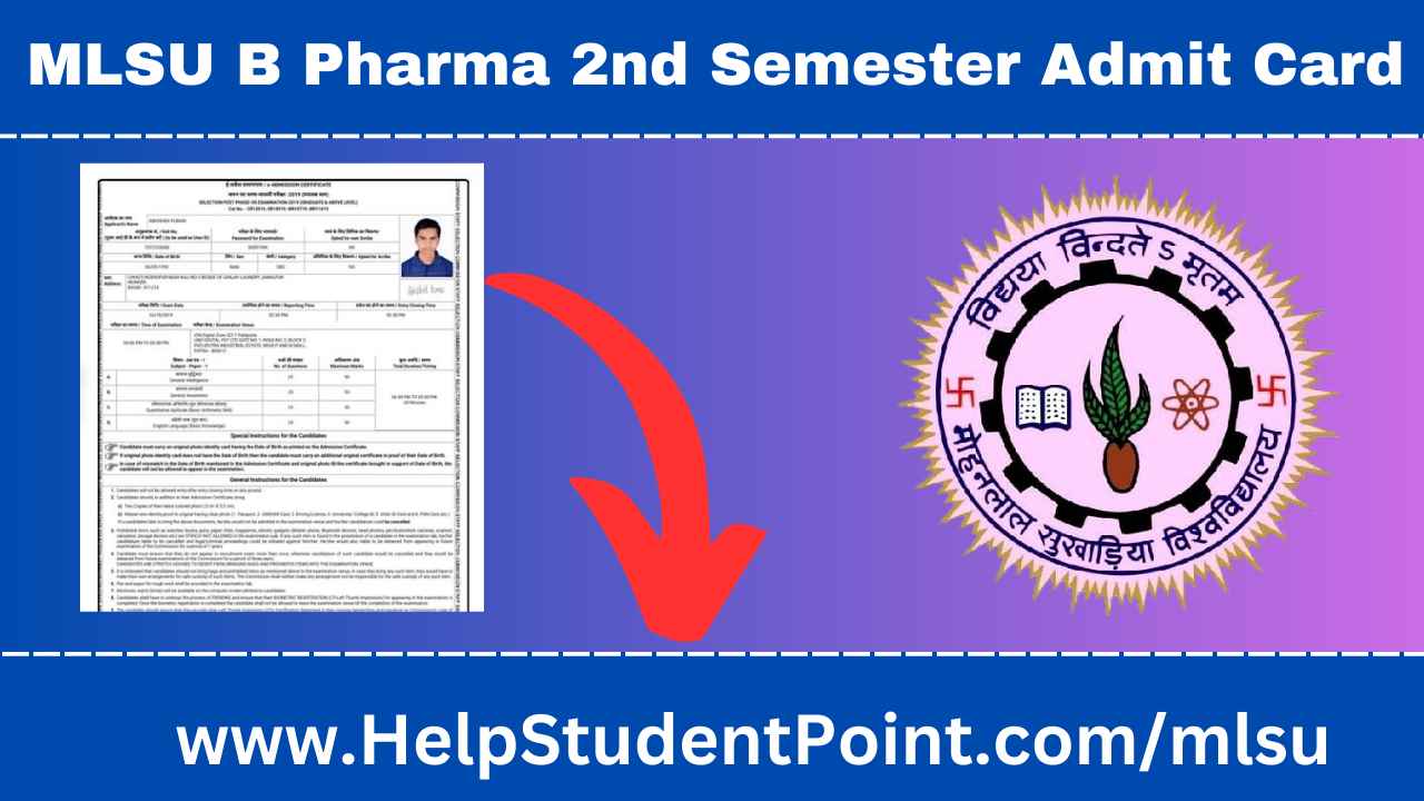 MLSU B Pharma 2nd Semester Admit Card
