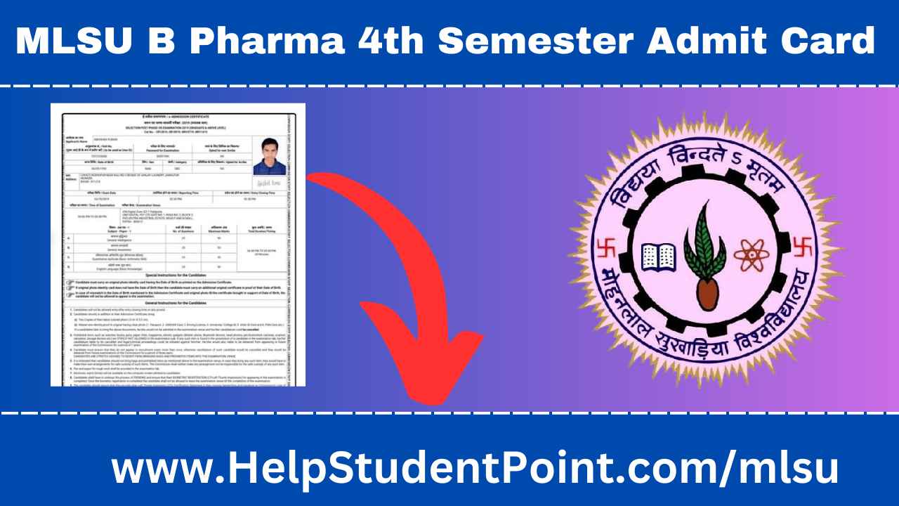 MLSU B Pharma 4th Semester Admit Card
