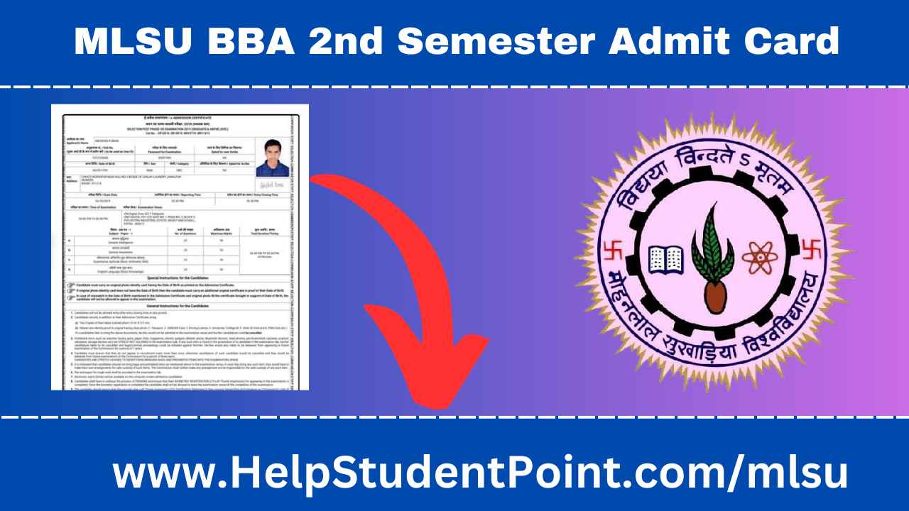 MLSU BBA 2nd Semester Admit Card 2025