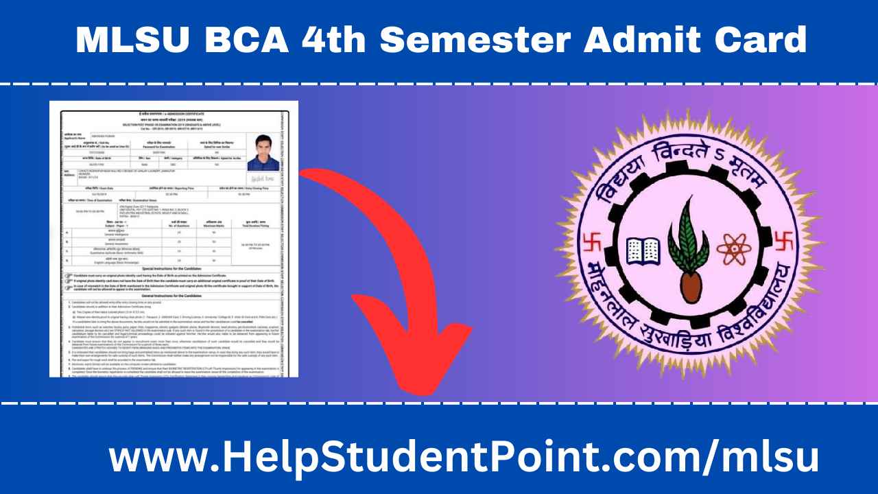 MLSU BCA 4th Semester Admit Card