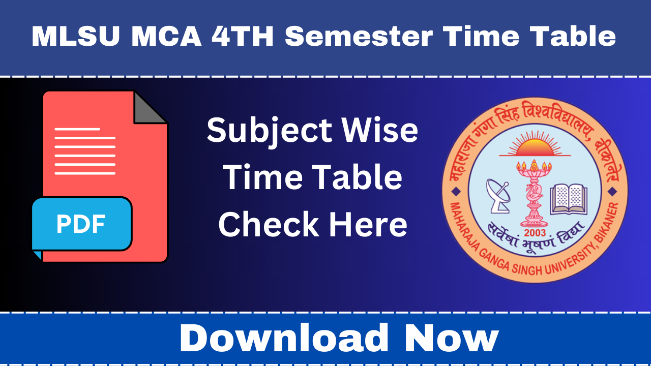 MLSU MCA 4TH Semester Time Table