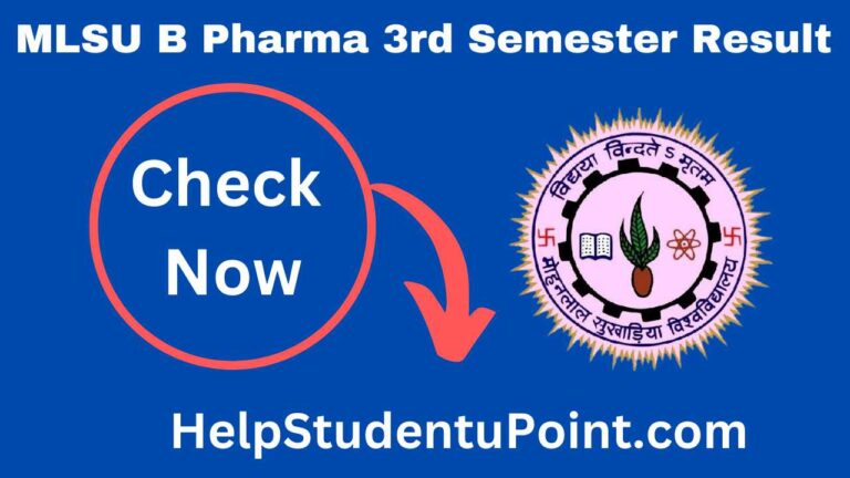 MLSU B Pharma 3rd Semester Result