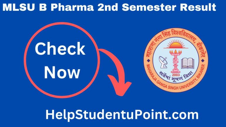 MLSU B Pharma 2nd Semester Result