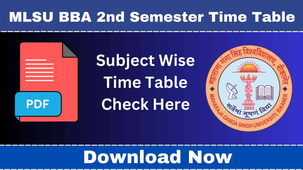MLSU BBa 2nd semester Time Table