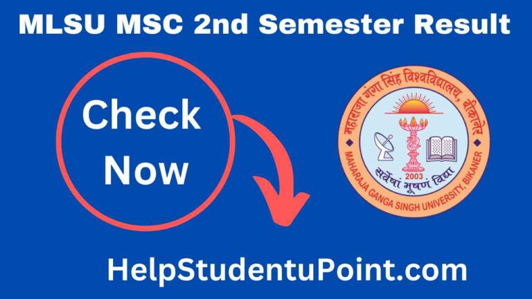 MLSU Msc 2nd Semester Result