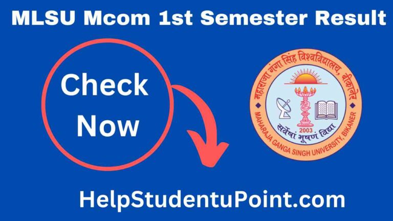 MLSU Mcom 1st Semester Result