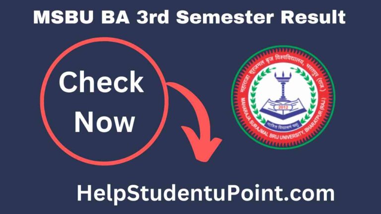 MSBU BA 3rd Semester Result