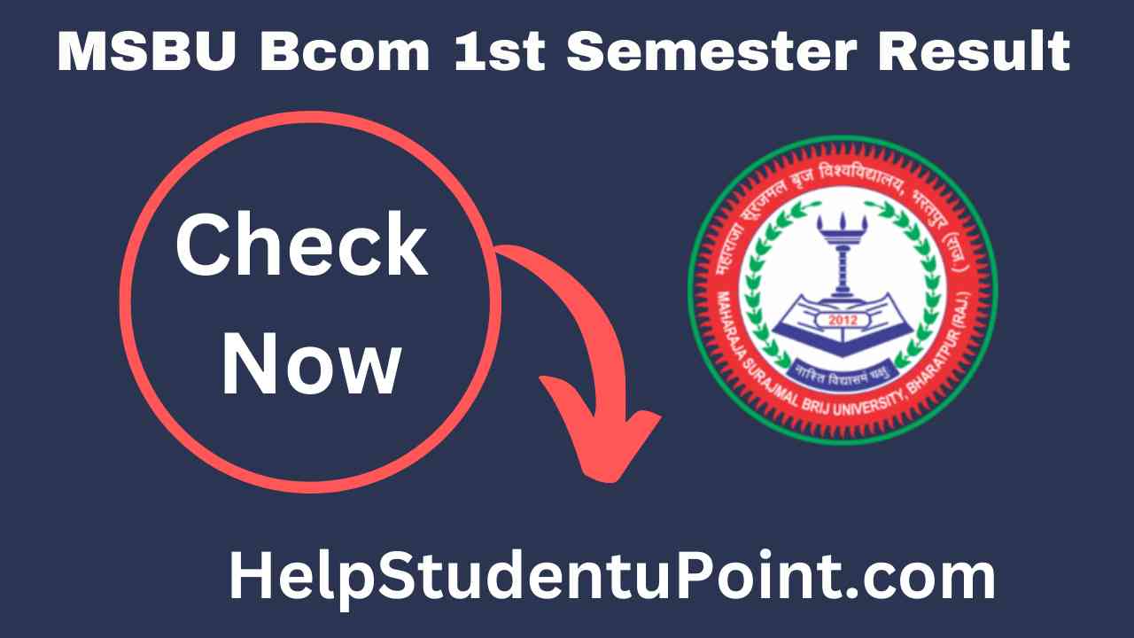 MSBU Bcom 1st Semester Result