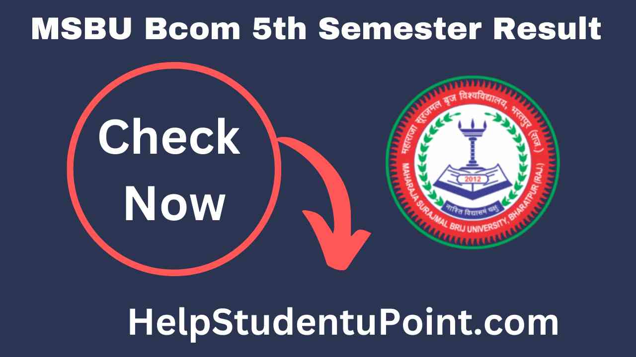 MSBU Bcom 5th Semester Result