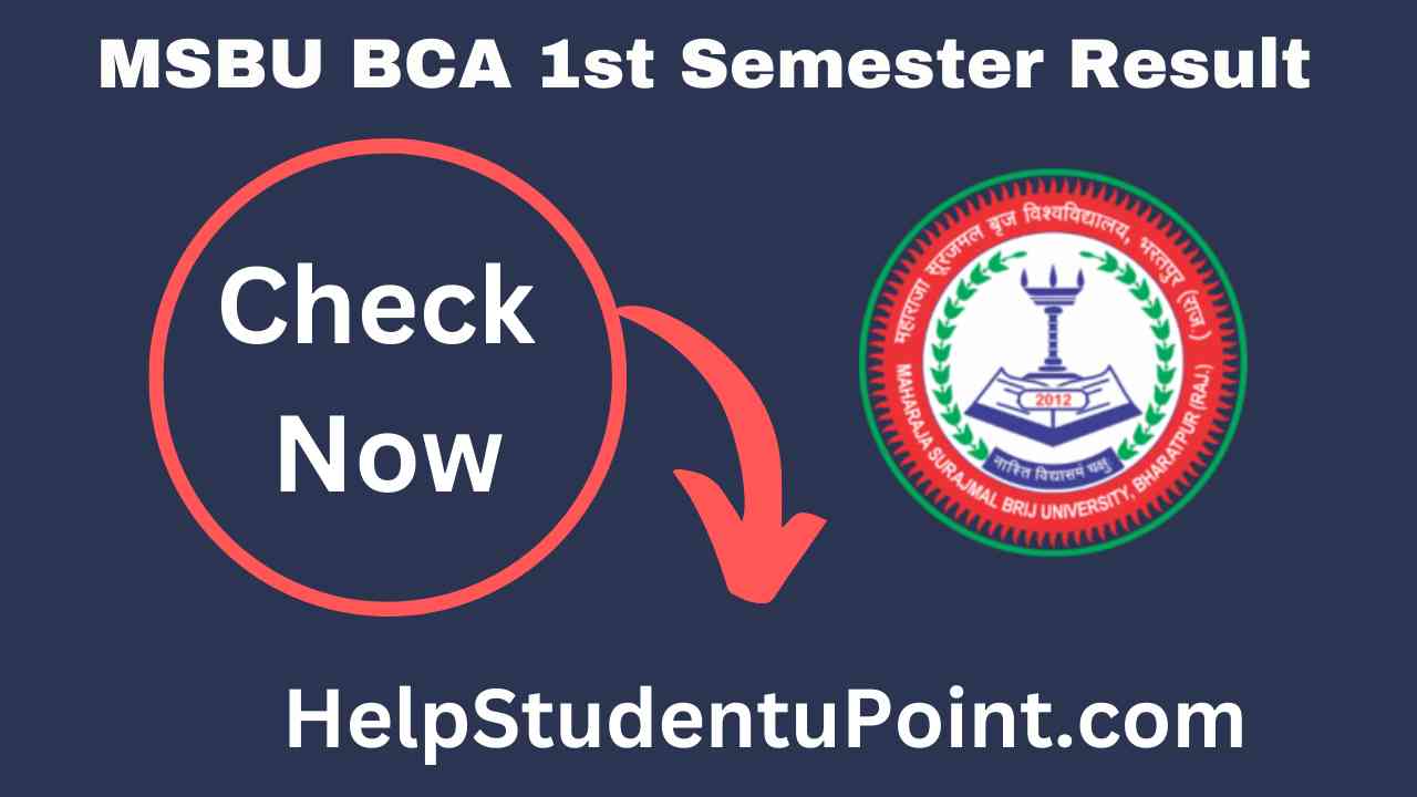 MSBU BCA 1st Semester Result