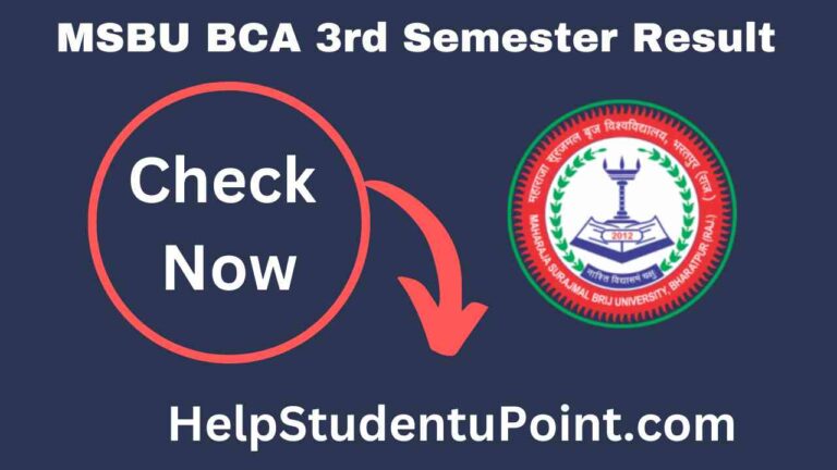 MSBU BCA 3rd Semester Result