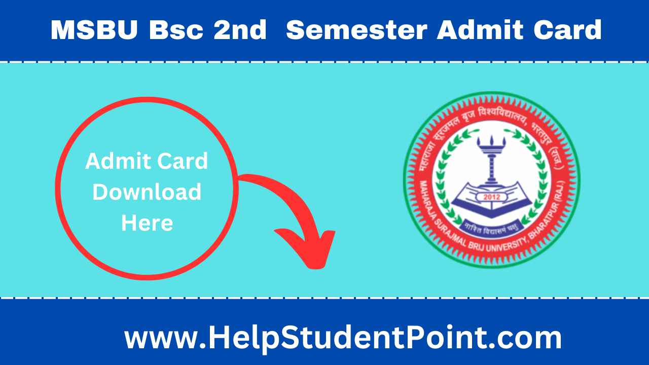 MSBU Bsc 2nd Semester Admit Card 2025 Download Now