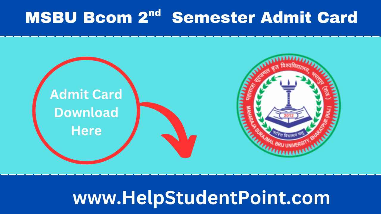 MSBU Bcom 2nd Semester Admit Card 2025 Download Now