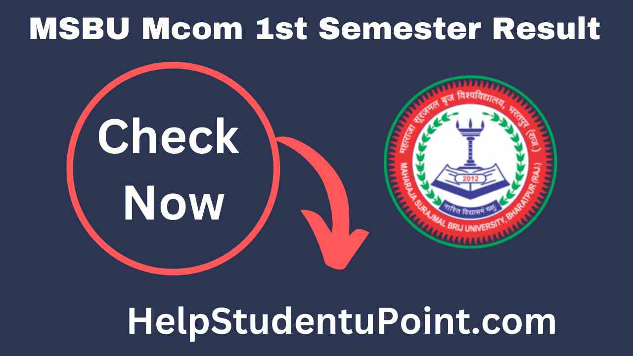 MSBU Mcom 1st Semester Result