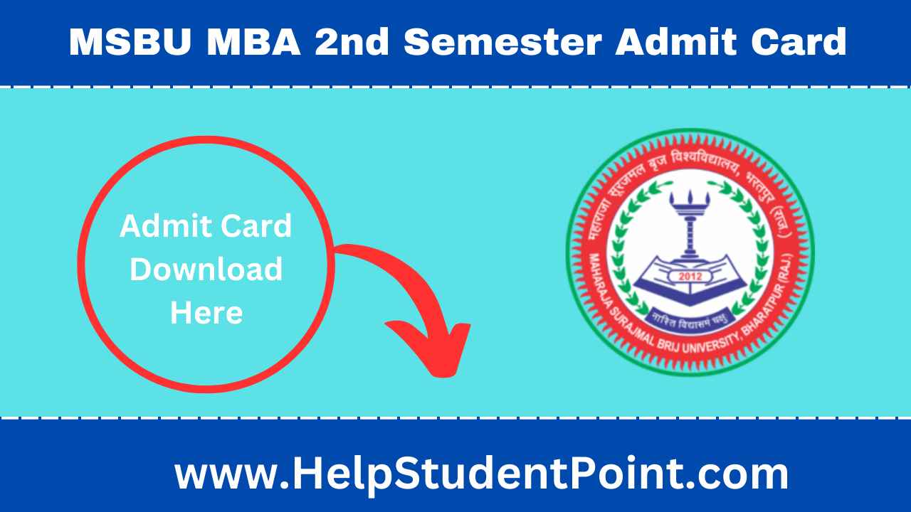 MSBU MBA 2nd Semester Admit Card 2025