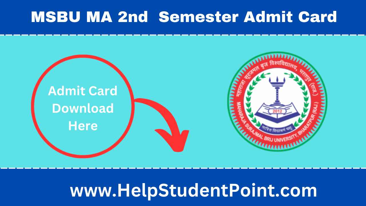 MSBU MA 2nd Semester Admit Card 2025