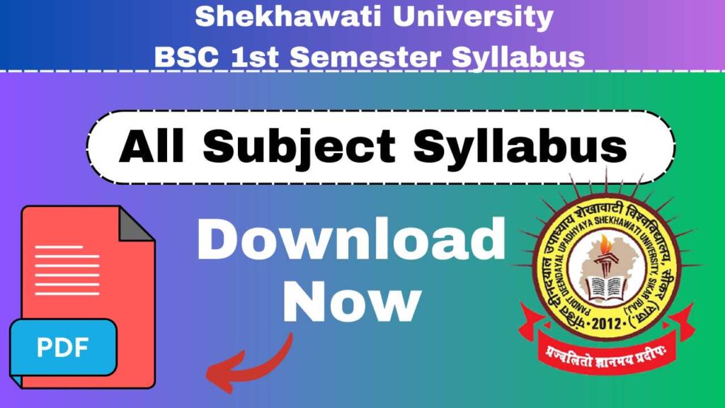 Shekhawati University Bsc 1st Semester Syllabus 2026 Download Now ...