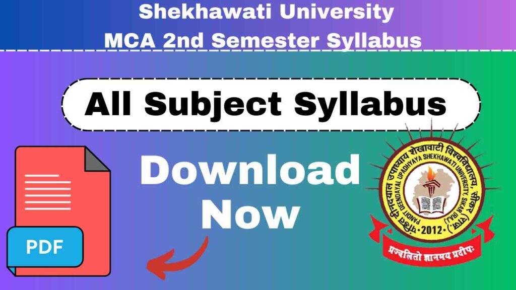 PDUSU MCA 2nd Semester Syllabus 2026-All Subject Syllabus PDF ...