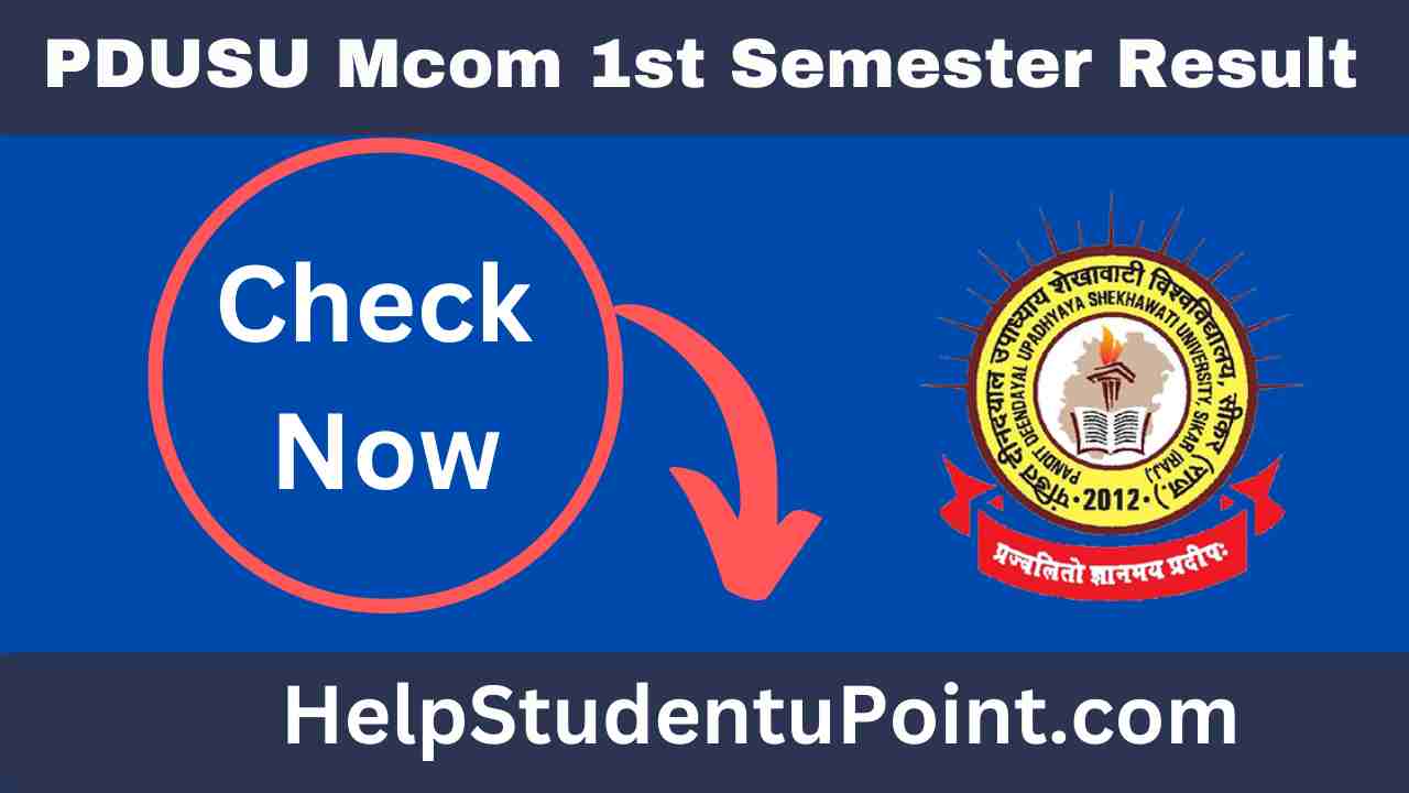 PDUSU Mcom 1st Semester Result