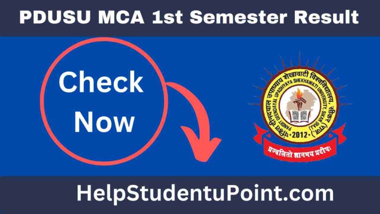 PDUSU MCA 1st Semester Result
