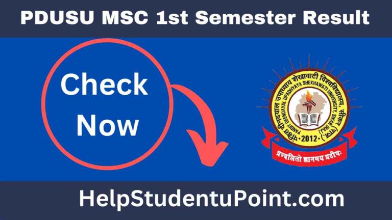PDUSU Msc 1st Semester Result