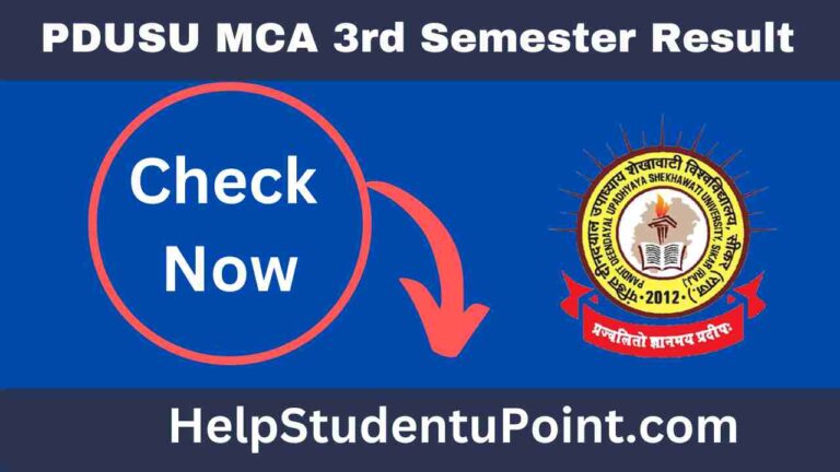 PDUSU MCA 3rd Semester Result