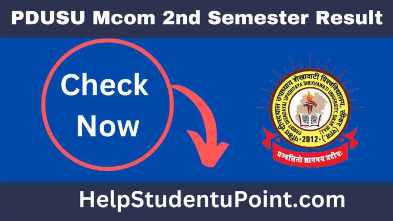 PDUSU Mcom 2nd Semester Result