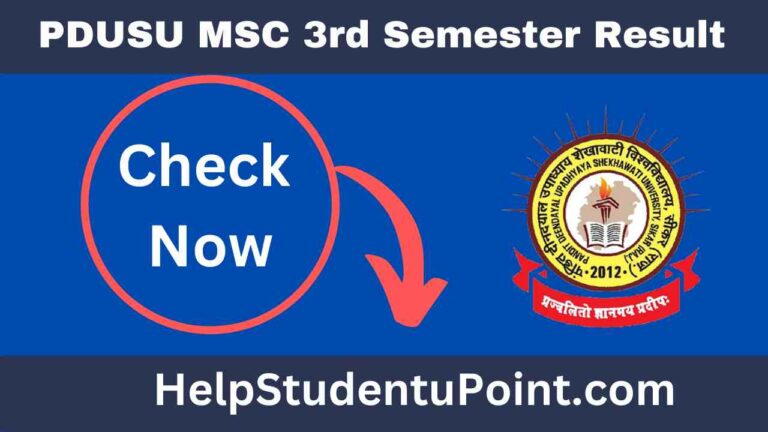 PDUSU Msc 3rd Semester Result